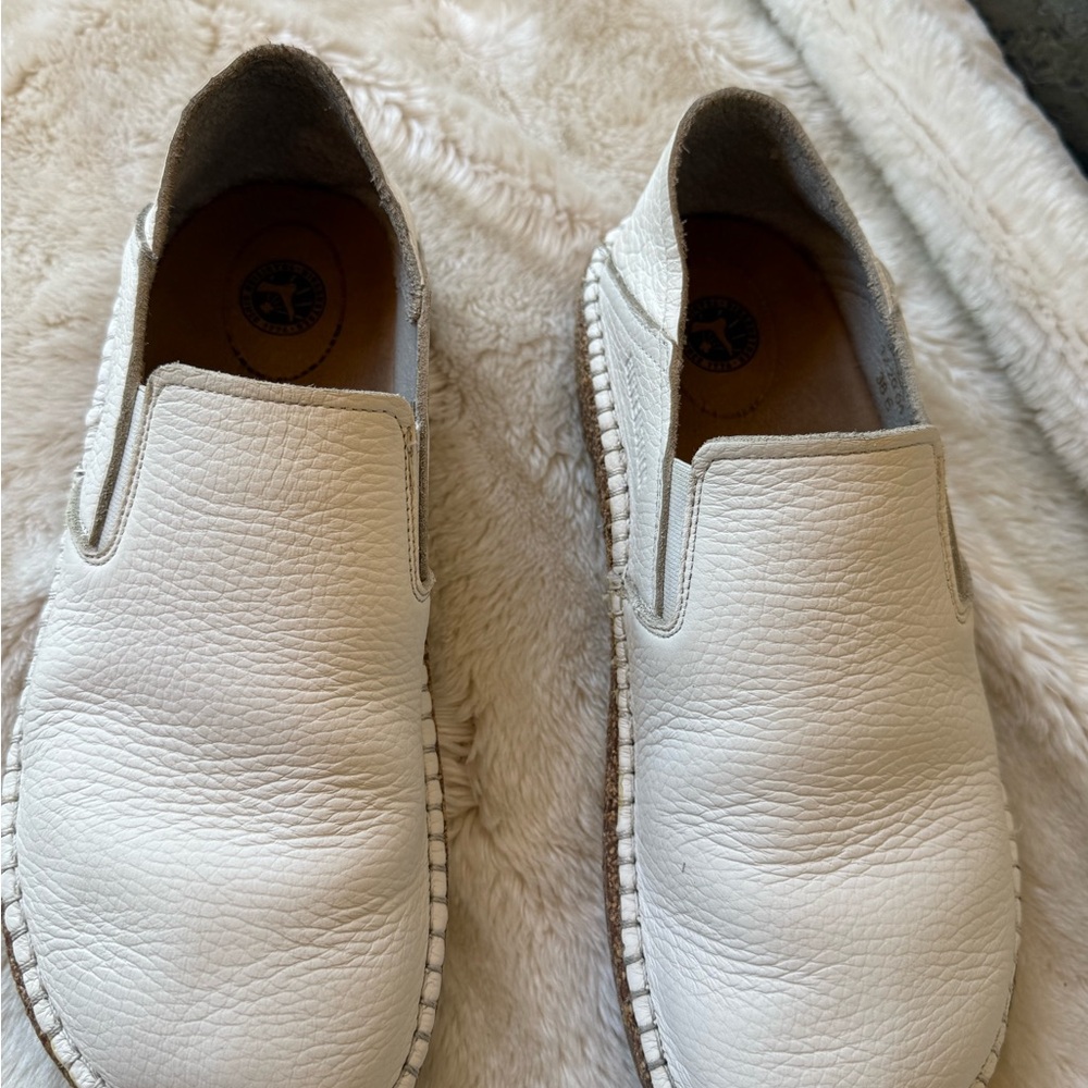 White Leather Slip-On women”s  Shoes